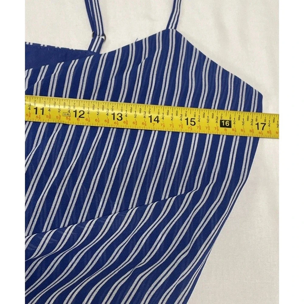 NWT Michael Kors Twilight‎ Blue Striped Sleeveless Jumpsuit Elegance Women's S